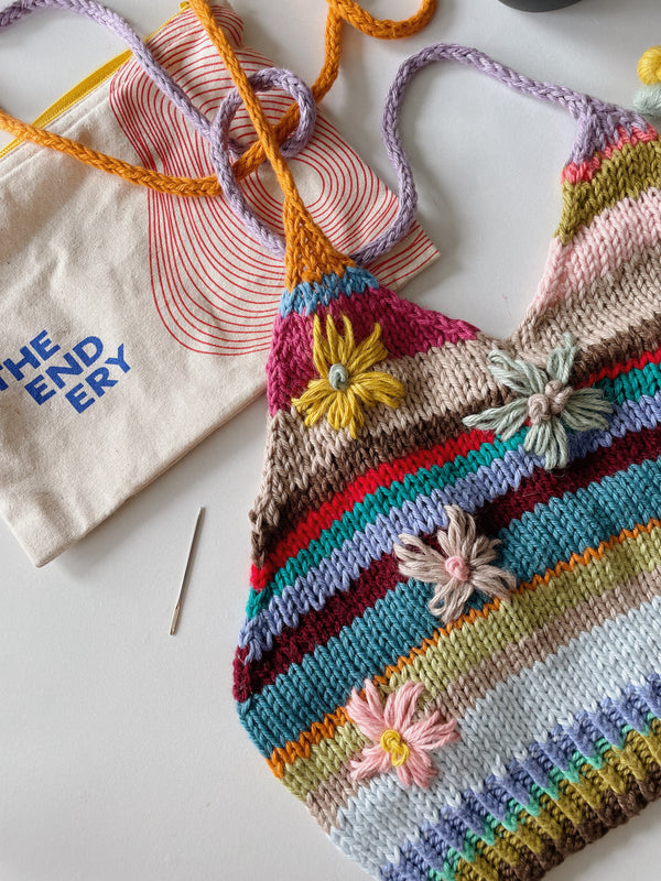 The Endery X Uma Knits Garden Variety Halter Crop Knitting Pattern