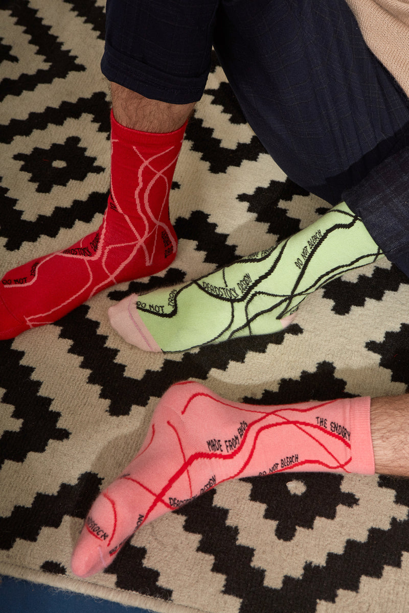 The Endery Wear & Care Deadstock Socks | Ruby + Pink